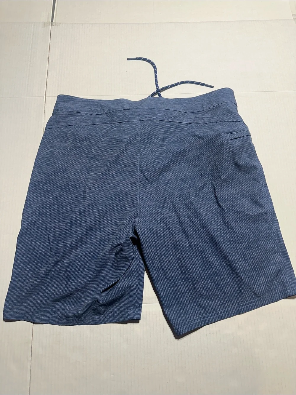 Vineyard Vines Heather Navy Swim Board Shorts with Side Stripe zipper pocket